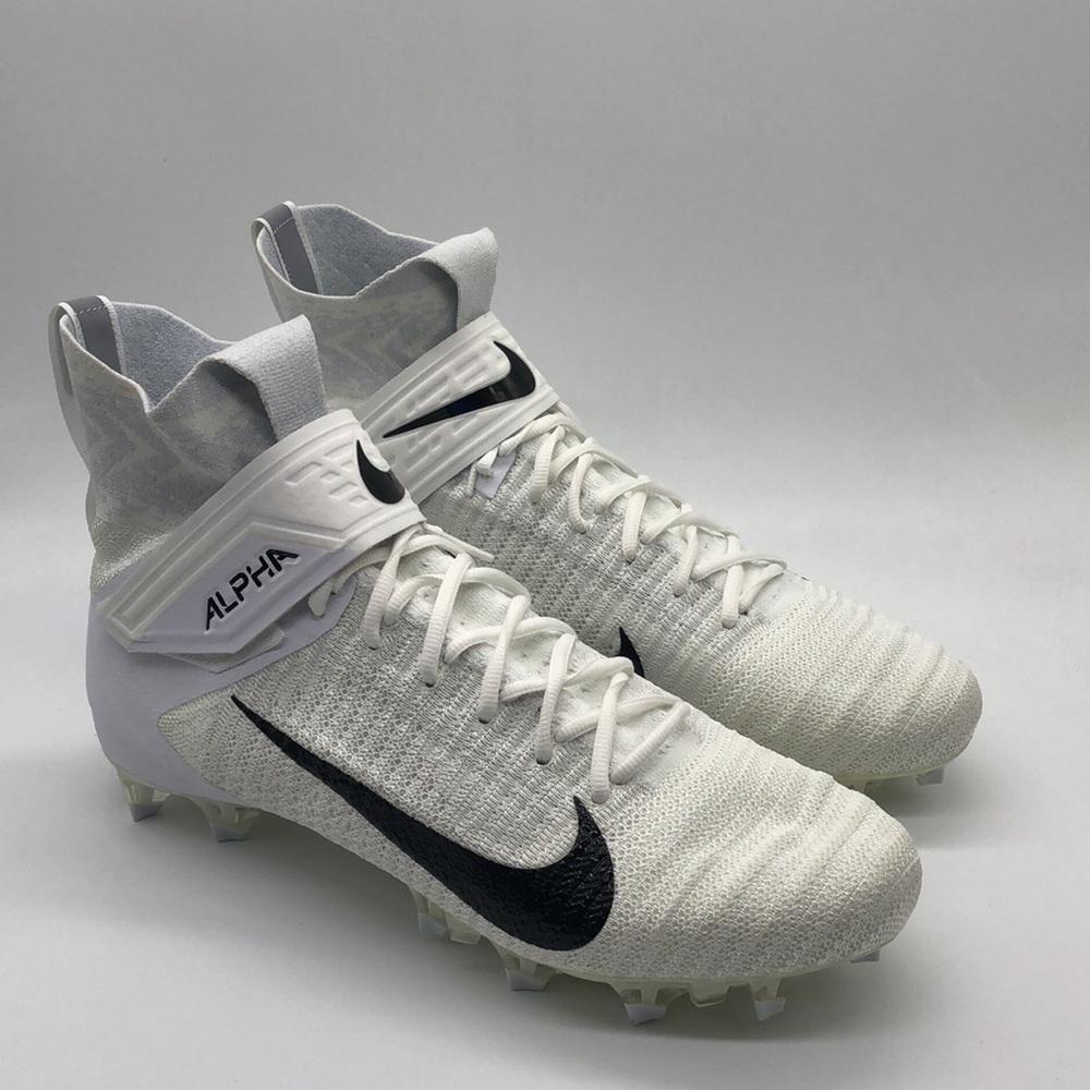New Men's Nike Alpha Menace Elite 2 White/BlackFootball cleat AO3374-101 NWOB - Picture 2 of 6